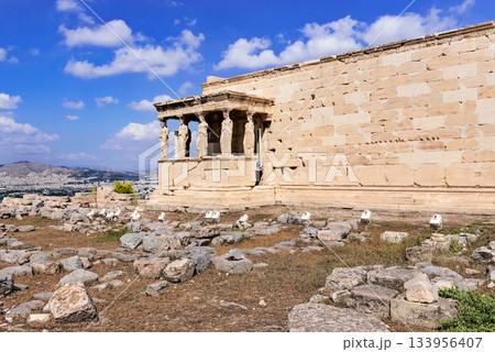 Erechtheion temple on Acropolis Hill, Athens Greece. Erechtheion temple on Acropolis Hill, Athens Greece. 133956407