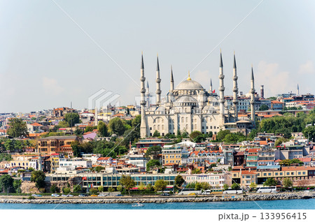 Istanbul cityscape with Blue Mosque, Turkey. Istanbul cityscape with Blue Mosque, Turkey. 133956415