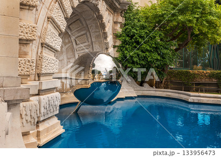 Globe reflections outside Jimmy Night Club, Monte Carlo Casino, Monaco 133956473