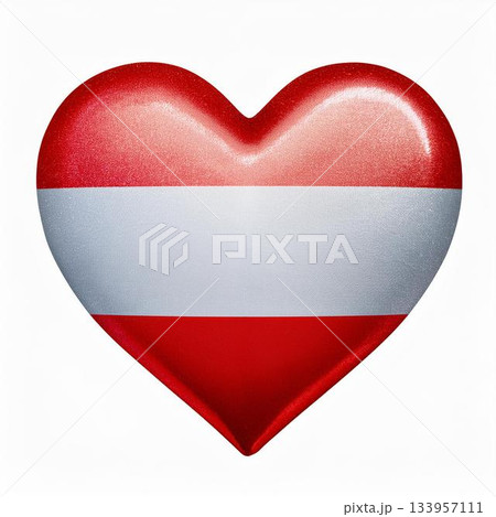 オーストリアの国旗のハート 133957111