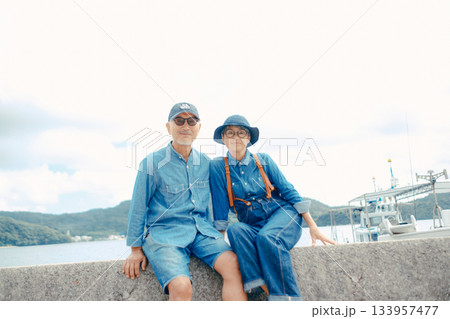 寄り添うシニア夫婦のふれあい 133957477