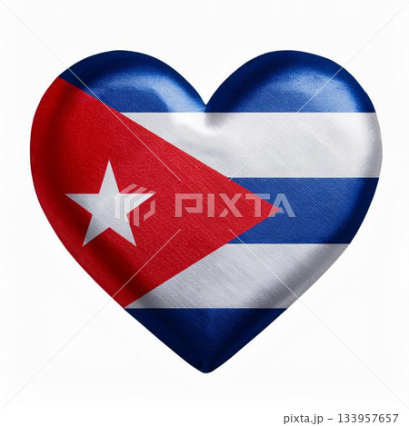 キューバの国旗のハート 133957657