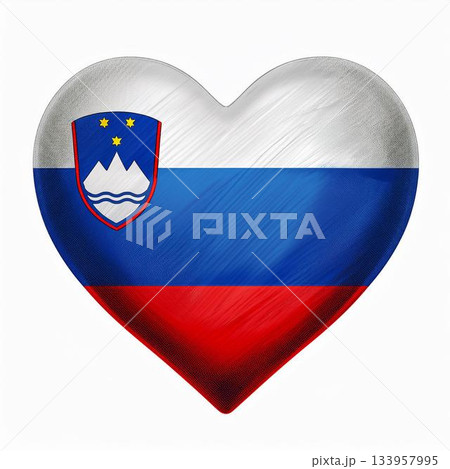 スロベニアの国旗のハート スロベニアの国旗のハート 133957995