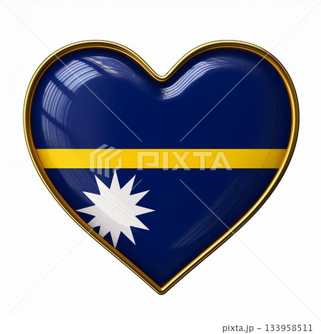 ナウルの国旗のハート 133958511
