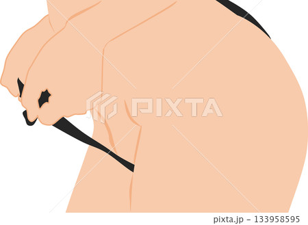 下着姿の女性のイラスト	 133958595