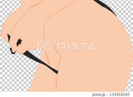 下着姿の女性のイラスト	 133958595