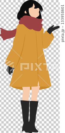 一個穿著外套的女人的插圖 133958601