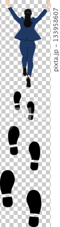ジャンプするビジネスウーマンのイラスト	 133958607