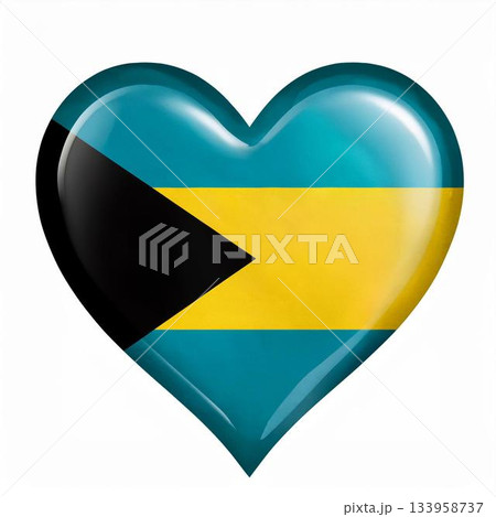 バハマの国旗のハート 133958737
