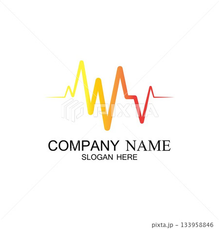 Pulse line ilustration vector template Pulse line ilustration vector template 133958846