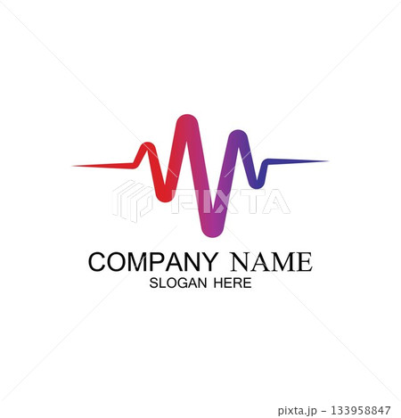 Pulse line ilustration vector template Pulse line ilustration vector template 133958847