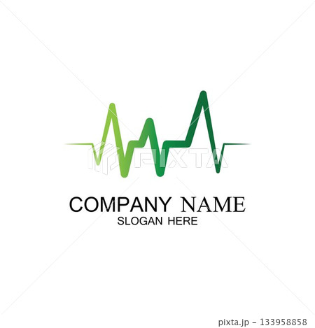 Pulse line ilustration vector template 133958858