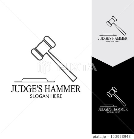 Hammer of a judge icon vector 133958948