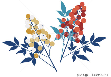 紅白のモダンな南天セット 紅白のモダンな南天セット 133958964