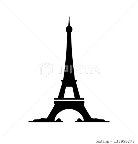 Triangular Geometric Eiffel Tower Logo Showing Modern Structure Triangular Geometric Eiffel Tower Logo Showing Modern Structure 133959275