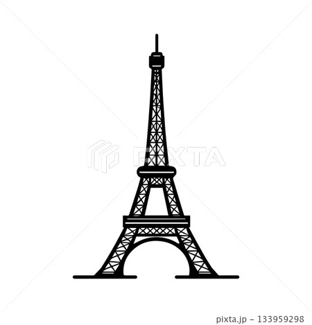 Painted Tower Symbol Showing Creative French Cultural Energy Painted Tower Symbol Showing Creative French Cultural Energy 133959298