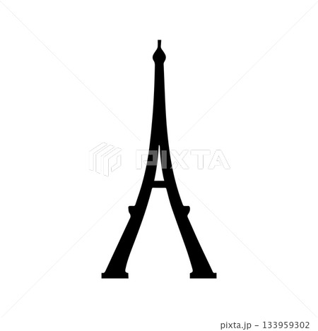 Elegant Paris Landmark Symbol Designed With Refined Minimal Lines Elegant Paris Landmark Symbol Designed With Refined Minimal Lines 133959302
