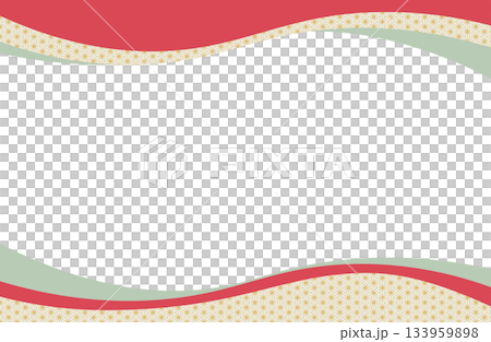 日式相框,飾以麻葉圖案和曲線 日式相框,飾以麻葉圖案和曲線 133959898