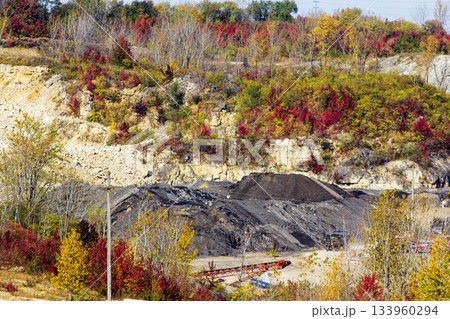 Working Quarry in Autumn Near Quarry Trails Metro Park, Columbus, Ohio 133960294