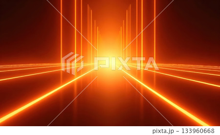 Converging Architectural Lines Forming a Minimal and Luminous Depth 133960668