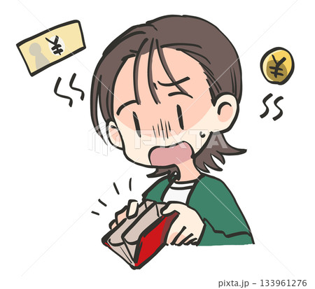 金欠の女性 金欠の女性 133961276