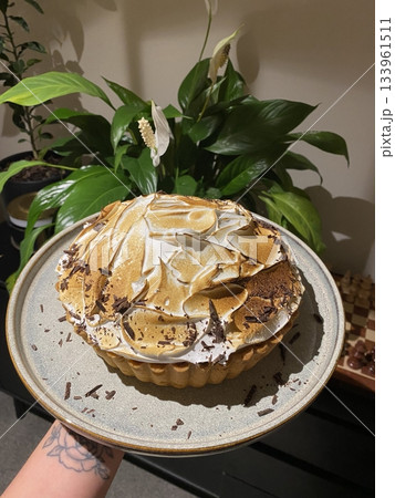 A delicious, fluffy cake with layers of rich flavor, perfect for any occasion. Often topped with frosting or fresh fruits, it's a sweet treat that brings joy to every bite. 133961511