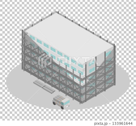插圖素材描繪了等距公寓大樓大規模維修工程中鷹架的拆卸和組裝過程。 插圖素材描繪了等距公寓大樓大規模維修工程中鷹架的拆卸和組裝過程。 133961644