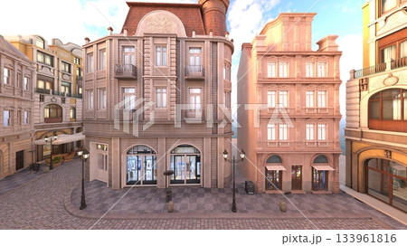 石畳のある街かど 133961816