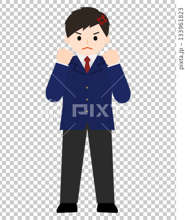 憤怒的男孩舉起雙手 133961823