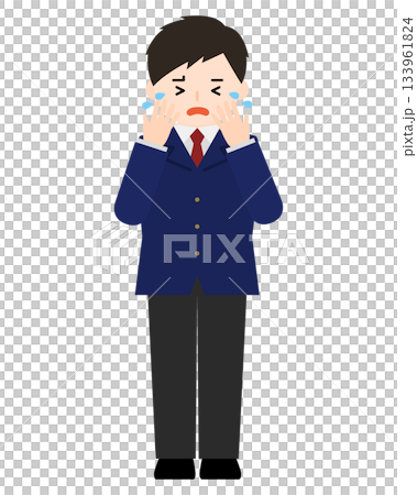 哭泣的男孩摀著臉 哭泣的男孩摀著臉 133961824