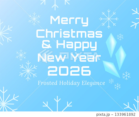 Merry christmas happy new year frosted holiday elegance 2026 133961892