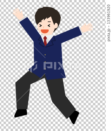 Boy jumping with joy Boy jumping with joy 133961920