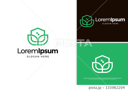House nature real estate icon logo design template 133962204