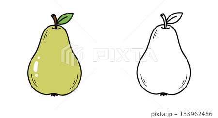 シンプルな洋梨のアイコンイラスト シンプルな洋梨のアイコンイラスト 133962486