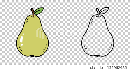 シンプルな洋梨のアイコンイラスト シンプルな洋梨のアイコンイラスト 133962486