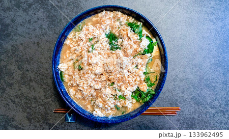 冷や汁と紫蘇ささみフレークの丼 133962495