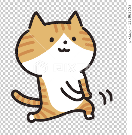 貓伸懶腰的插圖 133962558