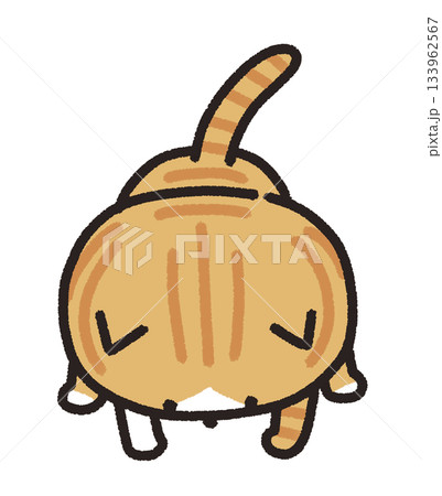 ストレッチする猫のイラスト 133962567
