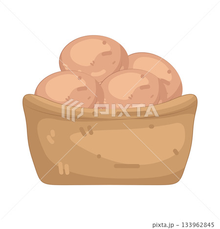 Illustration of egg in basket Illustration of egg in basket 133962845