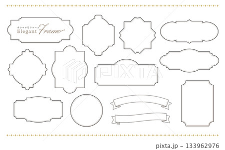 シンプルなフレームのセット シンプルなフレームのセット 133962976