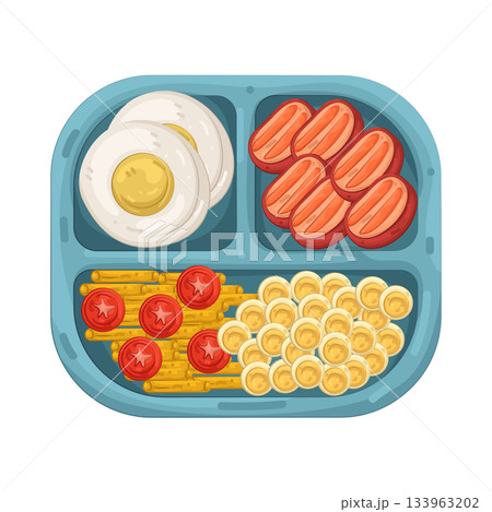 Illustration of healthy lunch box Illustration of healthy lunch box 133963202