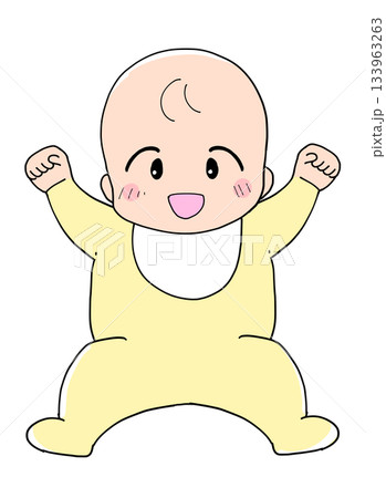 あおむけで笑顔の赤ちゃん あおむけで笑顔の赤ちゃん 133963263