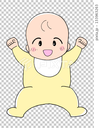 あおむけで笑顔の赤ちゃん あおむけで笑顔の赤ちゃん 133963263