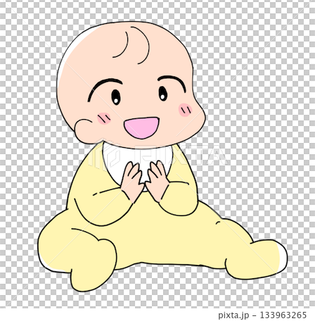Smiling baby clapping his hands Smiling baby clapping his hands 133963265