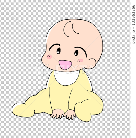 Baby looking at you with a smile 133963266