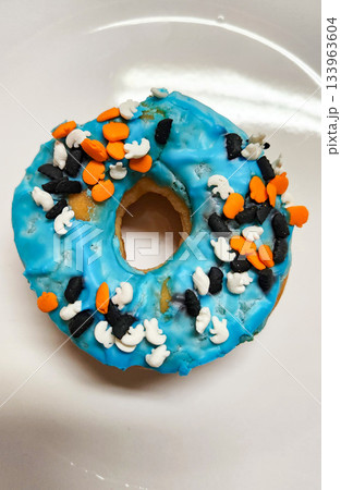 Three Colorful Donuts With Sprinkles Three Colorful Donuts With Sprinkles 133963604