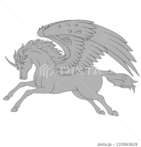 Winged horse from Greek mythology Winged horse from Greek mythology 133963629