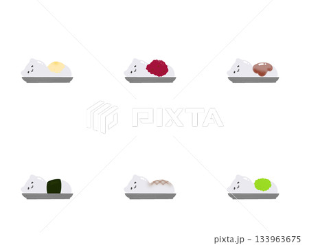 猫の形をした色々な団子 133963675