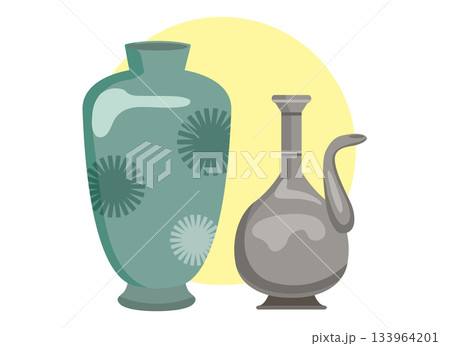骨董品の壺のイラスト 骨董品の壺のイラスト 133964201