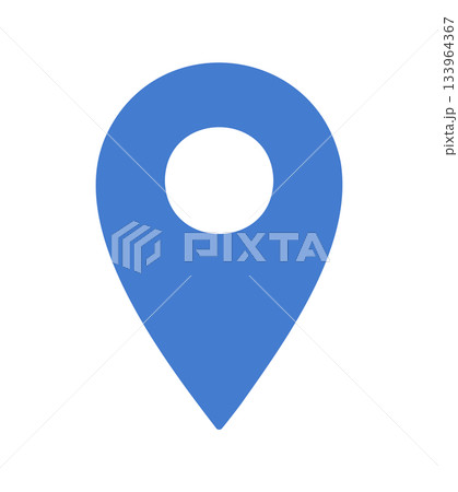 シンプルなマップピンアイコン（青） 133964367